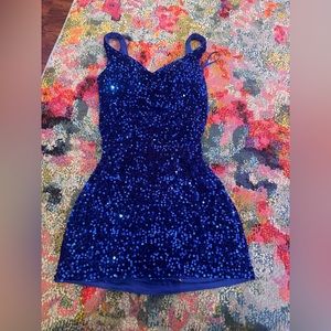 Sparkly blue hoco dress!
